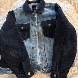 Two-Tone Denim & Corduroy Jacket - Blue/Black